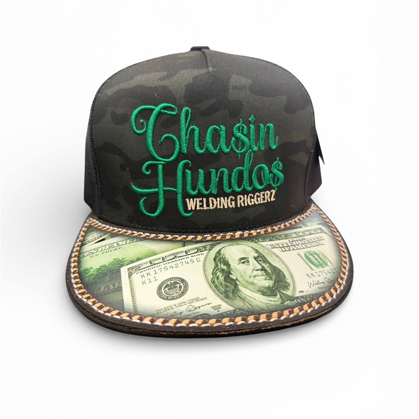 Chasin Hundos Leather bill Money Hat
