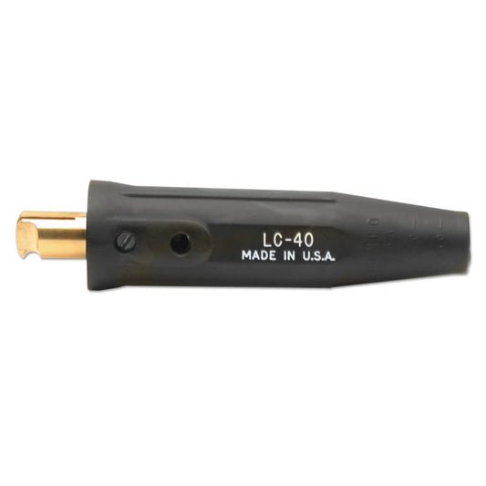 Cable Connector, Single Oval Point Screw Connection, Male, 1/0 to 2/0 AWG Cap, Black