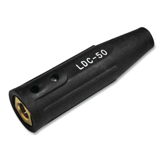 International DINSE Type Cable Connector, Female Connection, 4 thru 1/0, Single Oval thru Point, 250 Amp