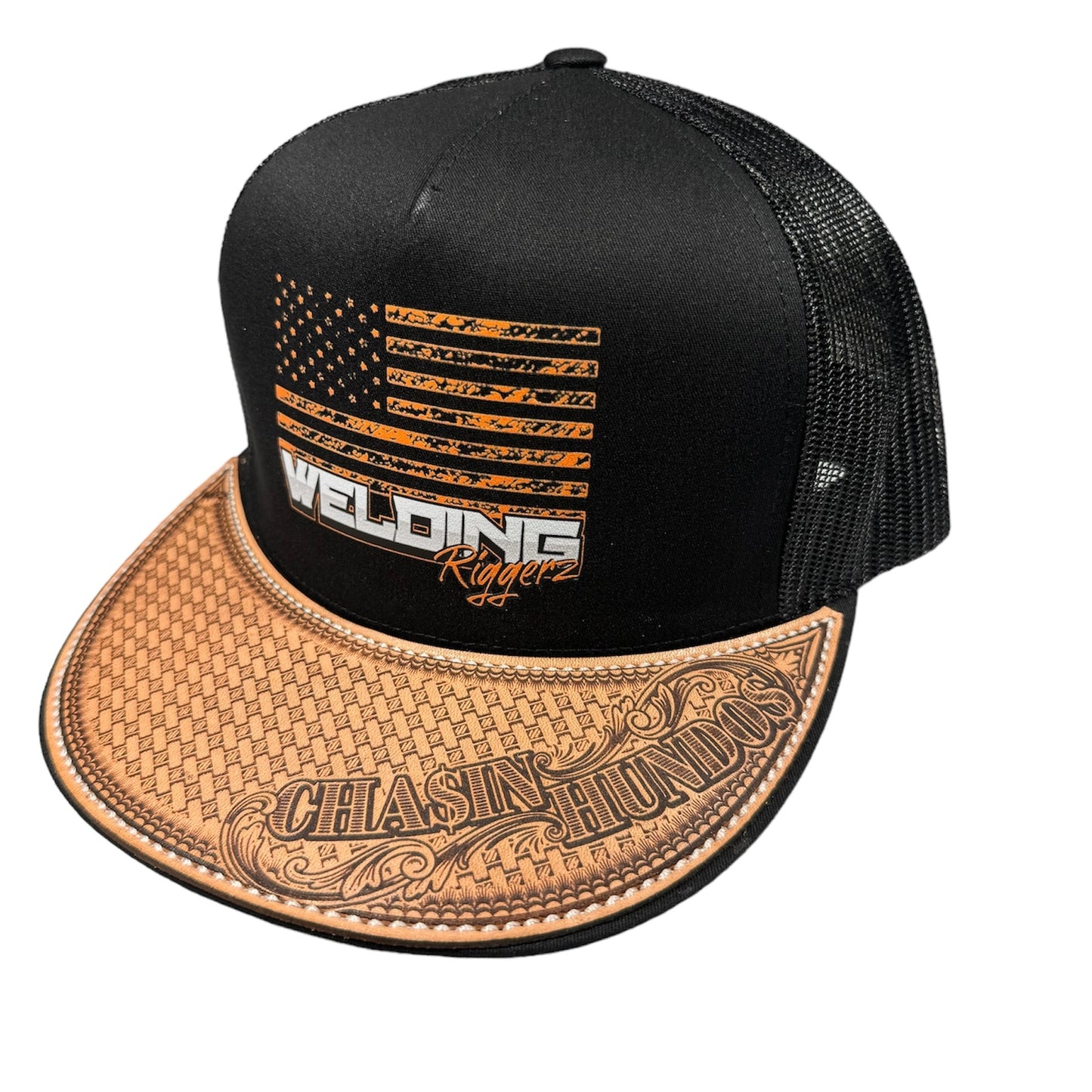 Chasin Hundos Leather Bill Hat