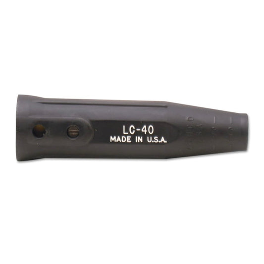 Cable Connector, Single Oval-Point Screw Connection, Female, 1/0 to 2/0 Cable Cap, Black