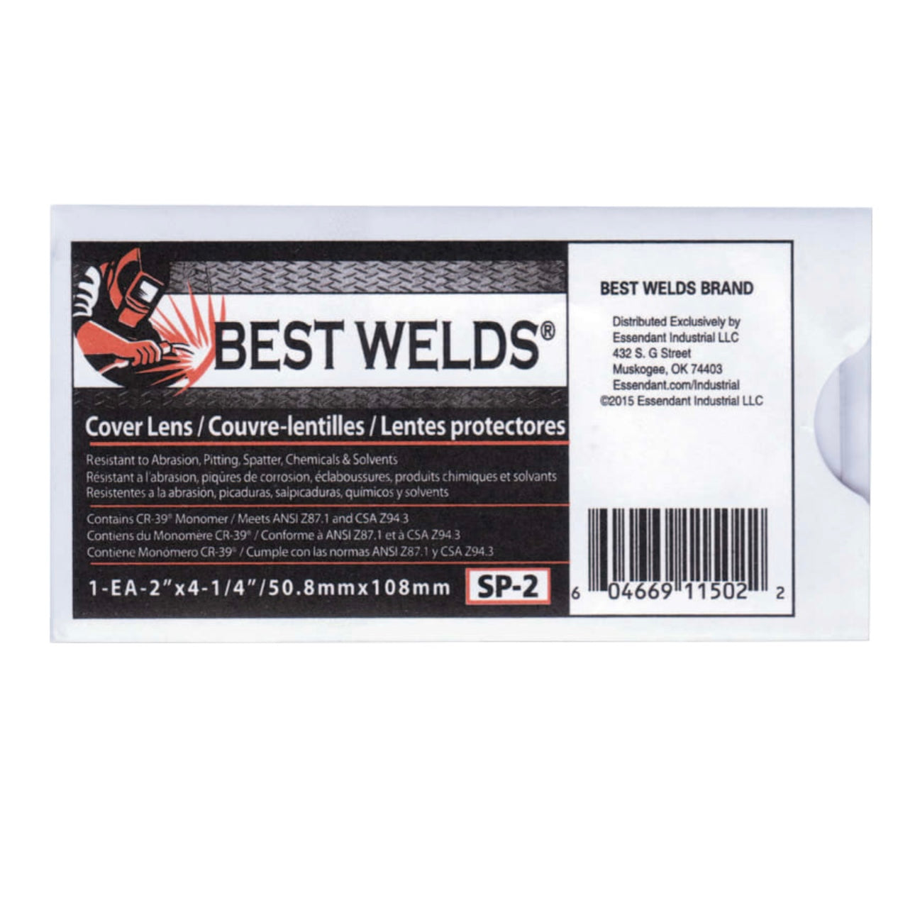 Cover Lens, Scratch/Static Resistant, 4-1/4 in x 2 in, 100% CR-39 Plastic