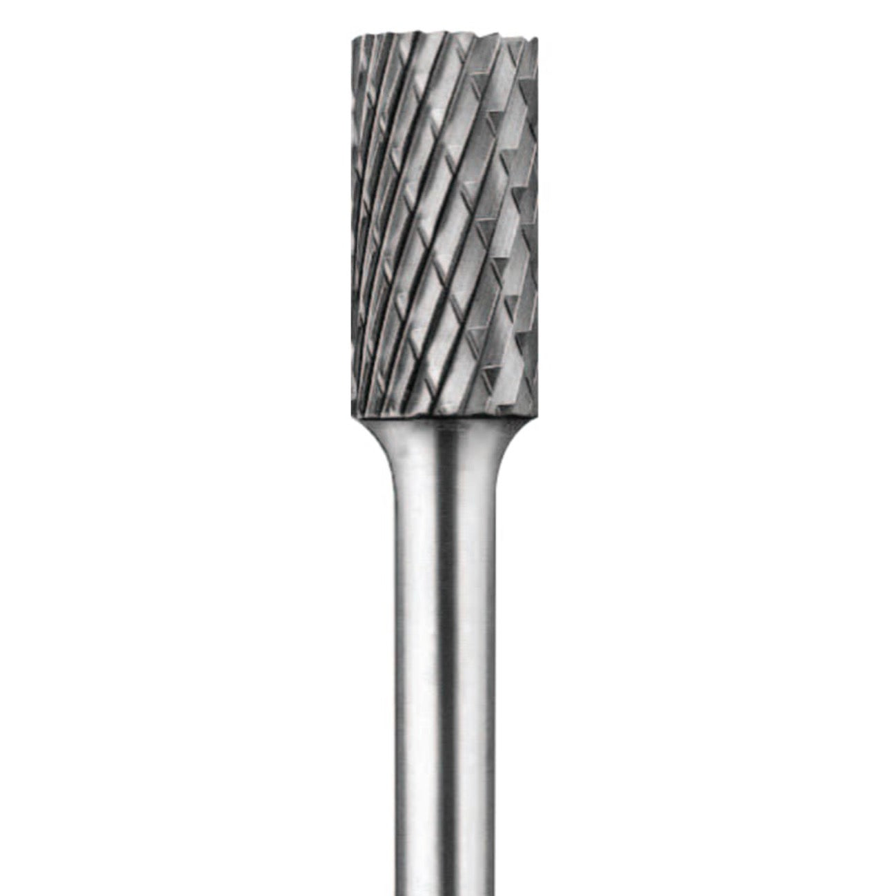 Carbide Cylindrical/Plain Bur Bit, 1/2"Dia. x 1"L Cut, 1/4" Shank, Alt. Diamond
