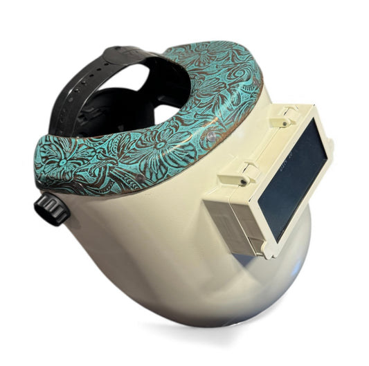 Teal Welding Hood Chopped Top
