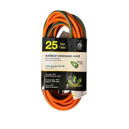 25-ft 12 / 3 Orange Outdoor Lighted Extension Cord