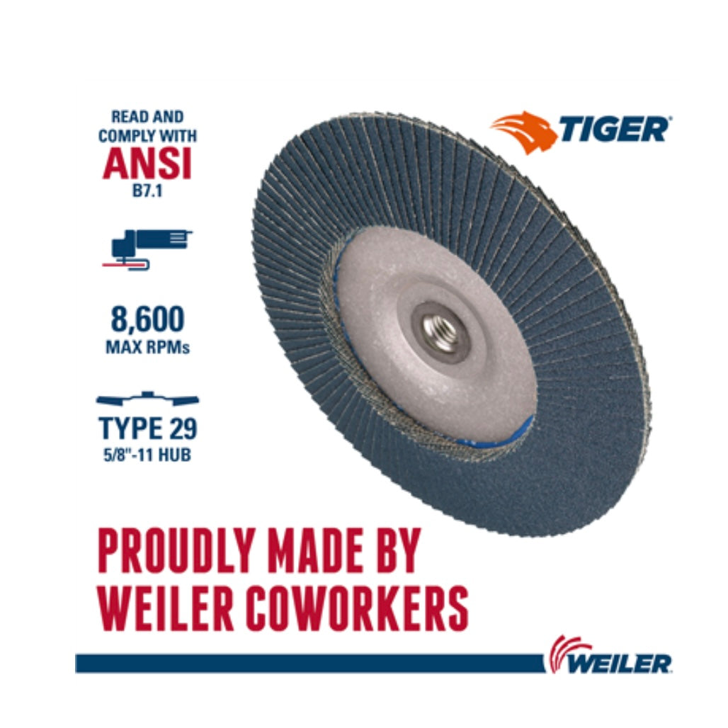 Tiger Disc Angled Style Flap Disc 7"