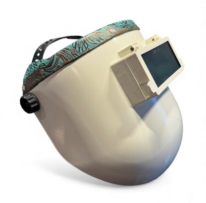 Teal Welding Hood Chopped Top