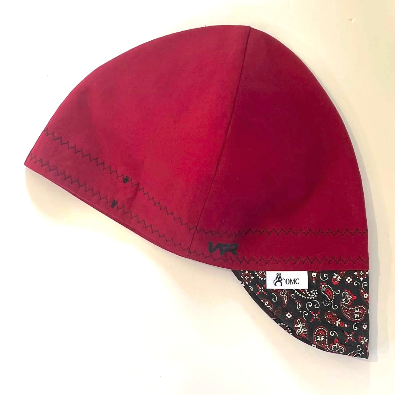 Burgundy Bandana Print Welding Cap