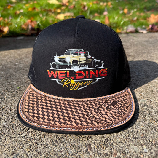Old School Welder Leather Bill Hat