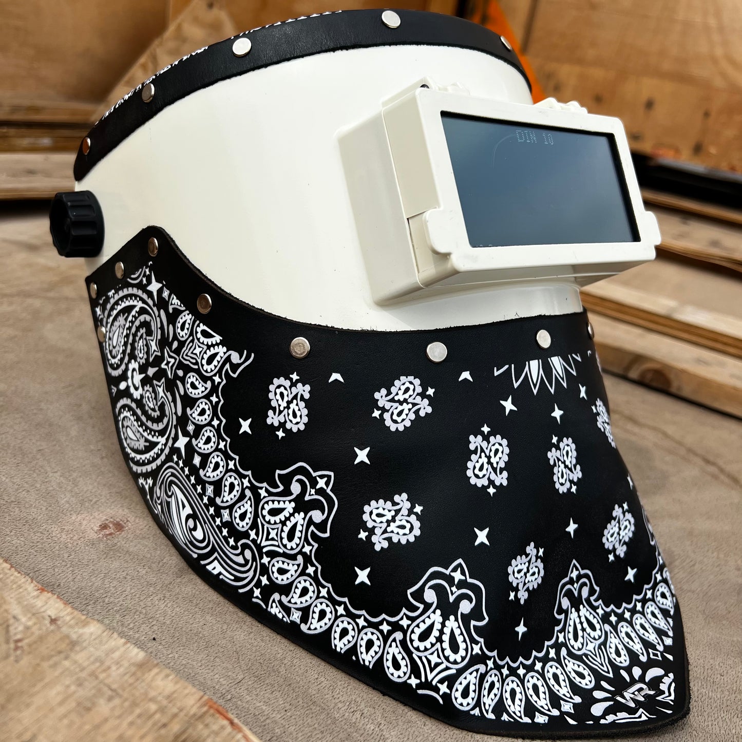 Black Bandana Welding Hood, Chop top & bottom