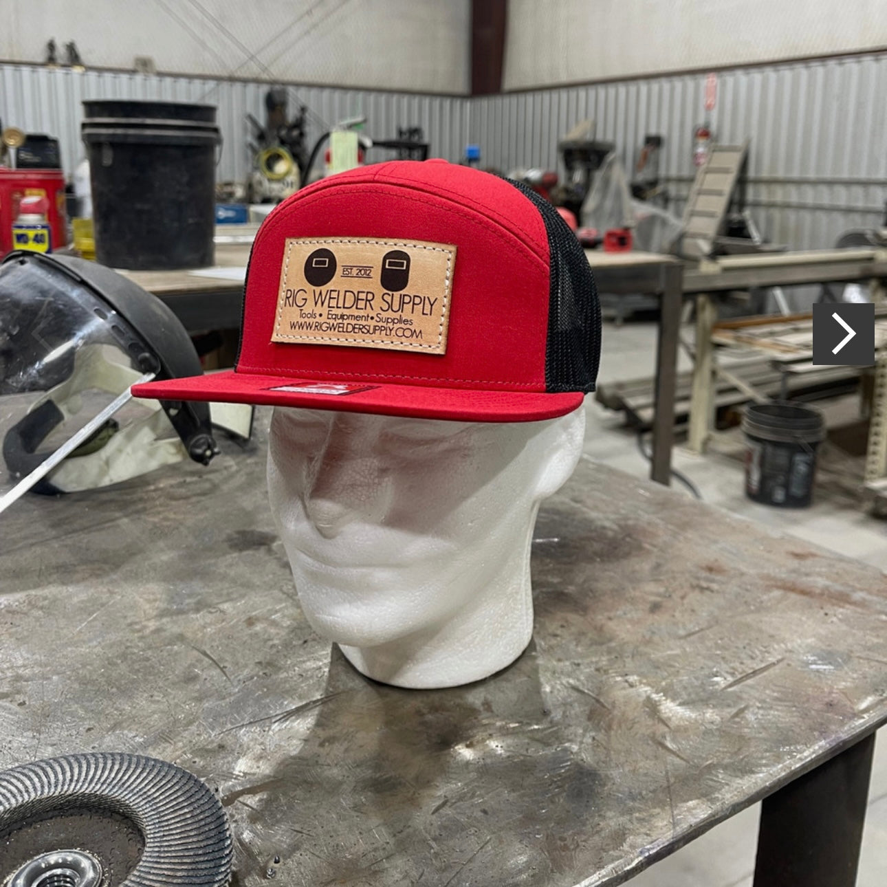 Backsnap Rig Red/Black 7 Panel Snap Back Rig Welder Supply Cap – Weldingriggerz