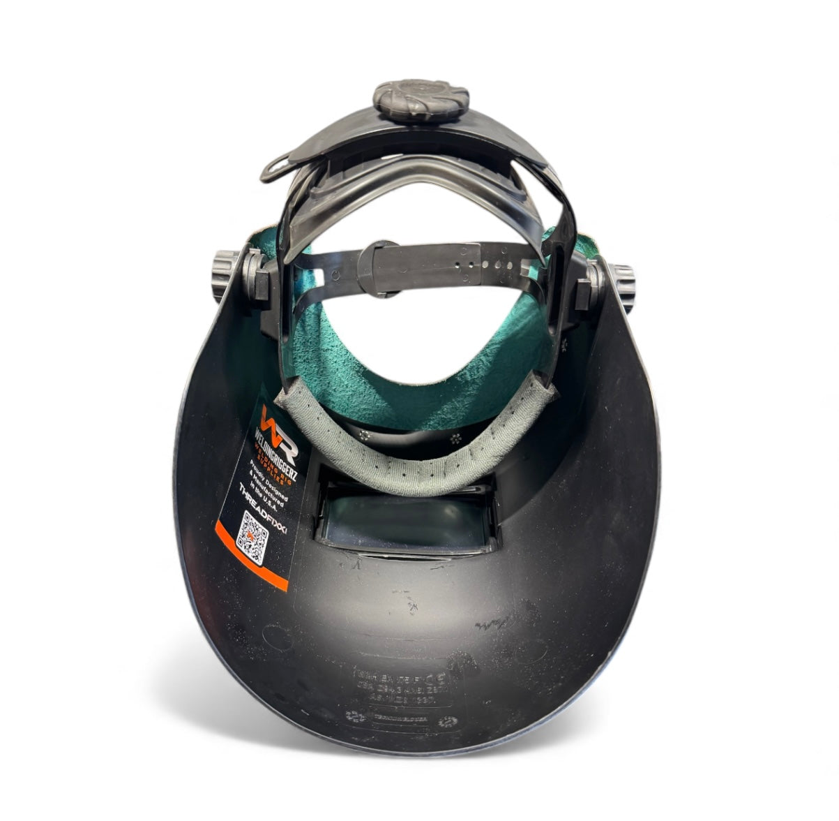 Teal Welding Hood Chopped Top