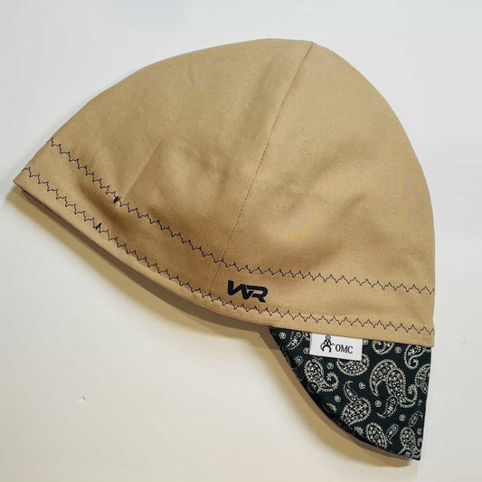 Black Bandana Print Welding Cap