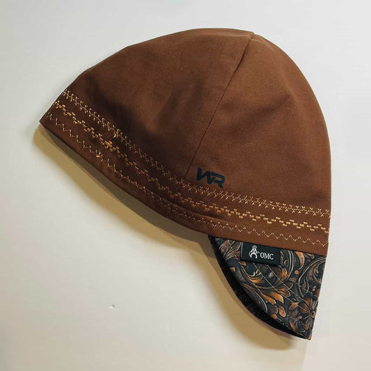 Copper Leather Print Welding Cap, Black line