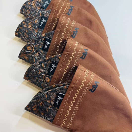 Copper Leather Print Welding Cap, Black line